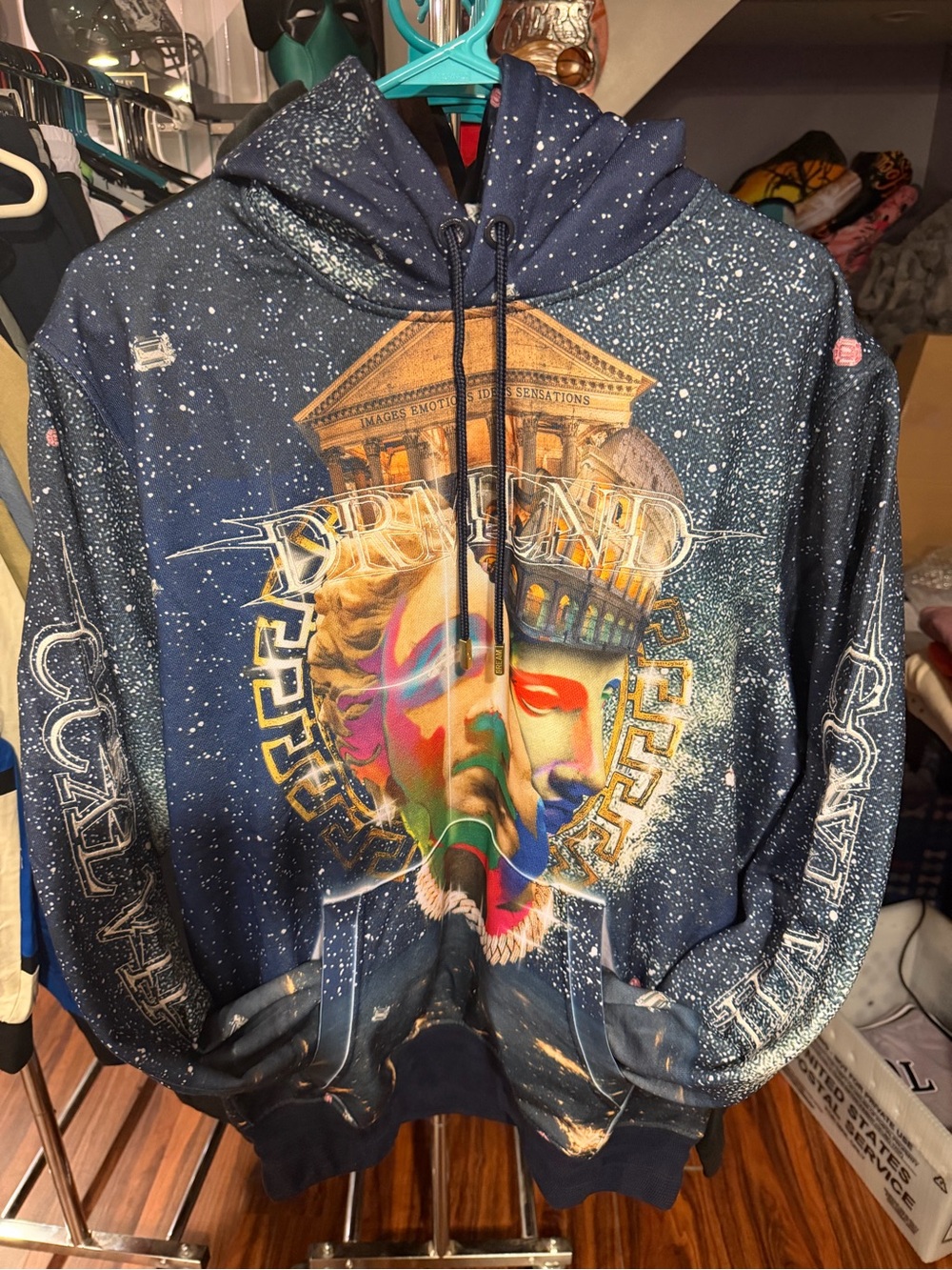 Dreamland Navy Graphic Pullover Hoodie